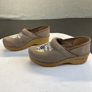 Dansko Women Size 37 Twin Pro Milled Nubuck Leather Clogs No Drama No Prob Llama